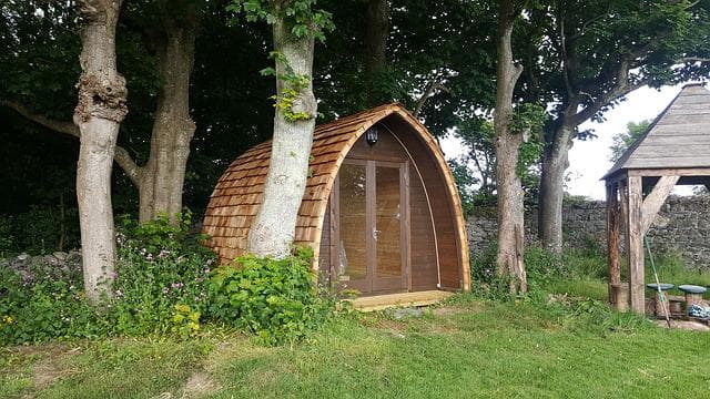 Un cabanon en bois comme bureau de jardin